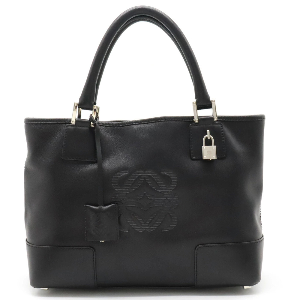 Loewe Amazona Anagram Tote Bag Handbag Leather Black